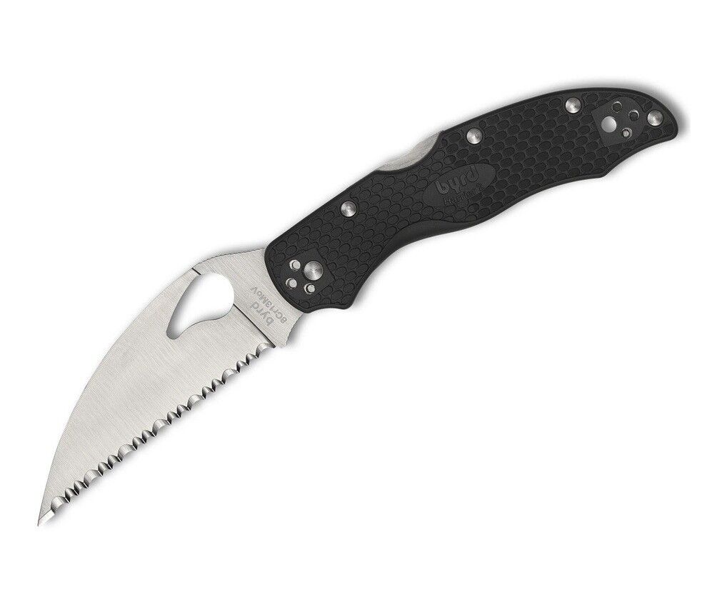 Spyderco Byrd Harrıer 2 Black Lightweight Wharncliffe Spyderedge Çakı
