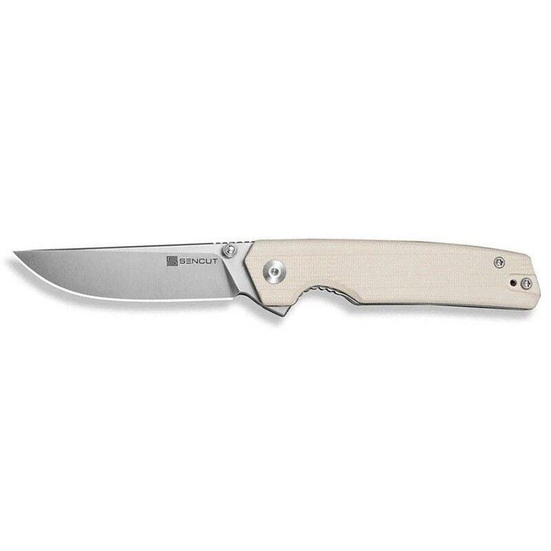 Sencut Stria Milled Ivory G10 Handle Satin Finished D2 Blade Blade Çakı
