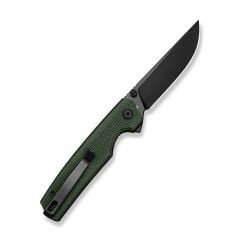 Sencut Stria Milled Green Canvas Micarta Handle Black D2 Blade Çakı