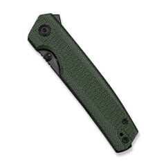 Sencut Stria Milled Green Canvas Micarta Handle Black D2 Blade Çakı