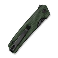 Sencut Stria Milled Green Canvas Micarta Handle Black D2 Blade Çakı