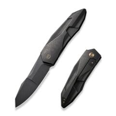 We Knife Solid Black Titanium Integral Handle Black Stonewashed CPM 20CV Blade Çakı