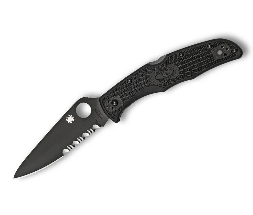 Spyderco Endura 4 Black Lightweight Black Blade Cobinationedge Çakı