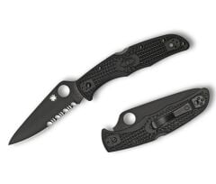 Spyderco Endura 4 Black Lightweight Black Blade Cobinationedge Çakı