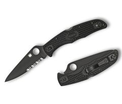 Spyderco Endura 4 Black Lightweight Black Blade Cobinationedge Çakı
