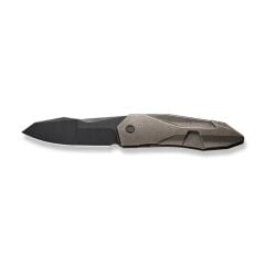 We Knife Solid Polished Bead Blasted Titanium Integral Handle Polished Bead Blasted CPM 20CV Blade Blade Çakı