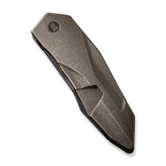 We Knife Solid Polished Bead Blasted Titanium Integral Handle Polished Bead Blasted CPM 20CV Blade Blade Çakı