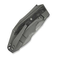 We Knife Coral Gray Titanium Handle With Marble Carbon Fiber Inlay Gray Stonewashed CPM 20CV Blade Çakı