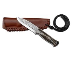 Bora 511 Survivor Boynuz Sap Gravürlü Bıçak