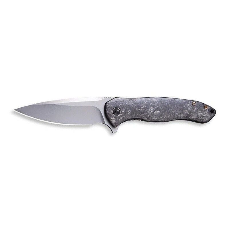 We Knife Kitefin Marble Carbon Fiber Presentation Handle With Black Ti Lock Side Handle Polished Bead Blasted CPM S35VN Blade Çakı