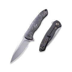 We Knife Kitefin Marble Carbon Fiber Presentation Handle With Black Ti Lock Side Handle Polished Bead Blasted CPM S35VN Blade Çakı