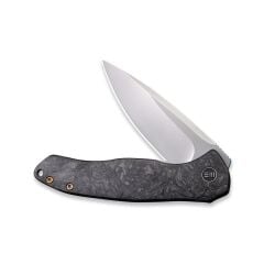 We Knife Kitefin Marble Carbon Fiber Presentation Handle With Black Ti Lock Side Handle Polished Bead Blasted CPM S35VN Blade Çakı