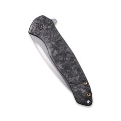 We Knife Kitefin Marble Carbon Fiber Presentation Handle With Black Ti Lock Side Handle Polished Bead Blasted CPM S35VN Blade Çakı