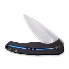 We Knife Kitefin Black Ti Handle With A Blue Groove On Presentation Handle Polished Bead Blasted CPM S35VN Blade Çakı