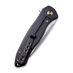 We Knife Kitefin Black Ti Handle With A Blue Groove On Presentation Handle Polished Bead Blasted CPM S35VN Blade Çakı