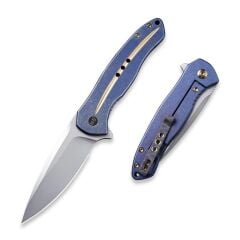 We Knife Kitefin Blue Ti Handle With A Golden Groove On Presentation Handle Polished Bead Blasted CPM S35VN Blade Çakı