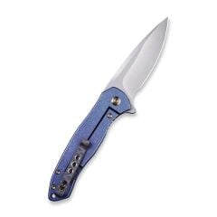 We Knife Kitefin Blue Ti Handle With A Golden Groove On Presentation Handle Polished Bead Blasted CPM S35VN Blade Çakı