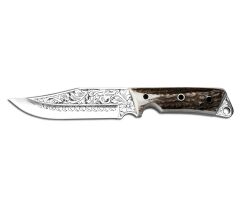 Bora 415 K. Jungle Geyik Boynuzu Saplı Gravürlü Bıçak