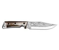 Bora 415 K. Jungle Geyik Boynuzu Saplı Gravürlü Bıçak