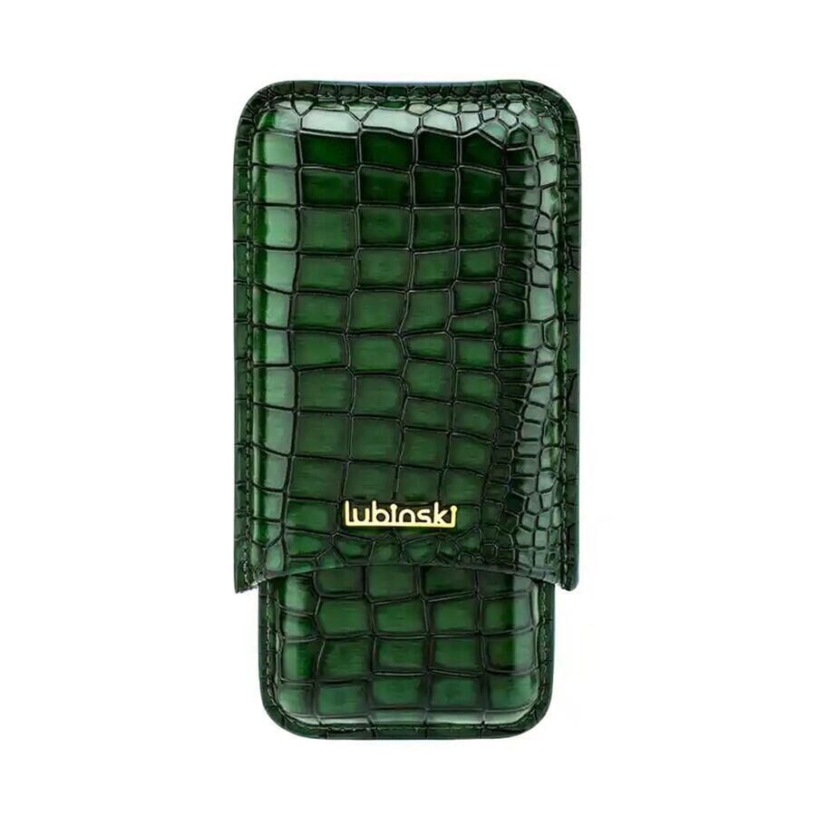 Lubinski Yeşil Deri Puro Kılıfı Croco 3'lü 60Ring