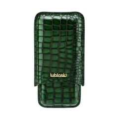Lubinski Yeşil Deri Puro Kılıfı Croco 3'lü 60Ring