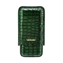 Lubinski Yeşil Deri Puro Kılıfı Croco 3'lü 60Ring