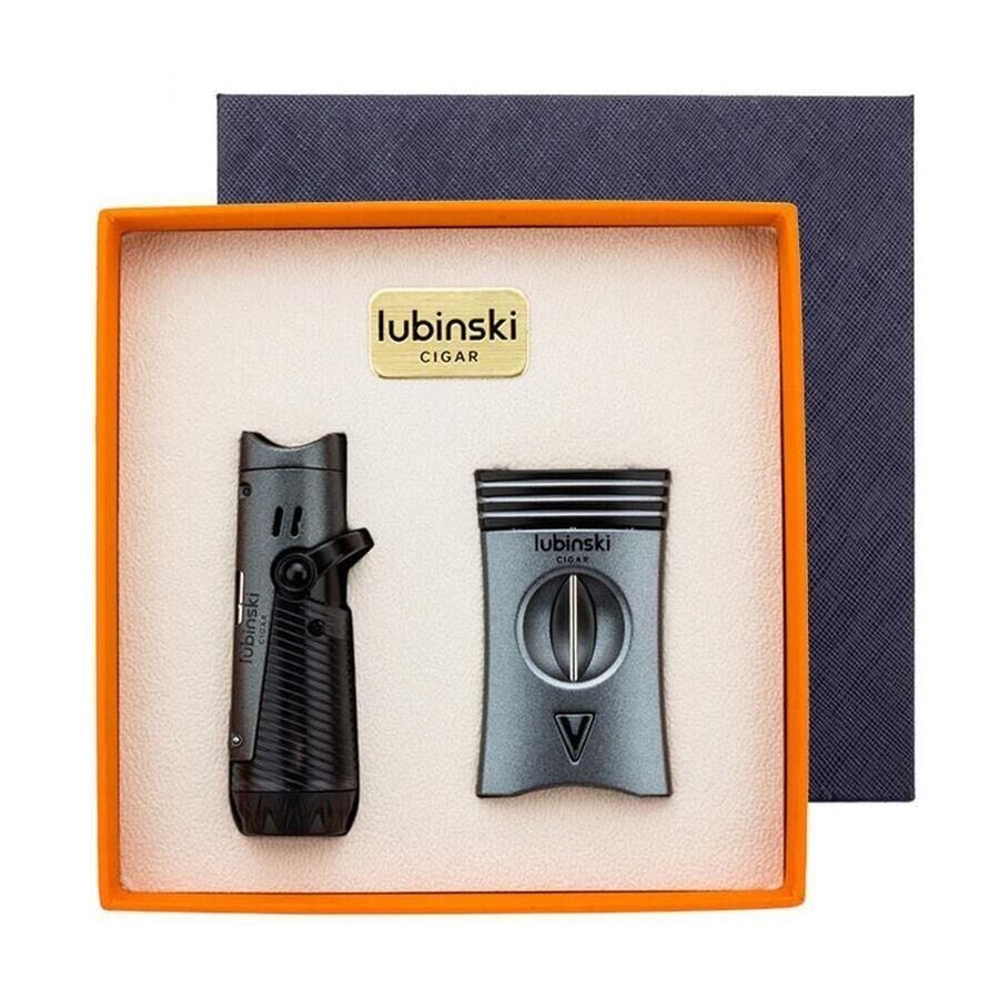Lubinski Grey Puro Çakmak ve Delicili V Kesici Seti