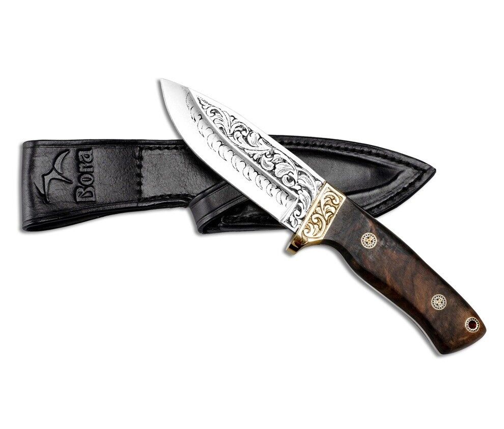 Bora 418 Wild Boar Kök Ceviz Saplı Gravürlü Bıçak