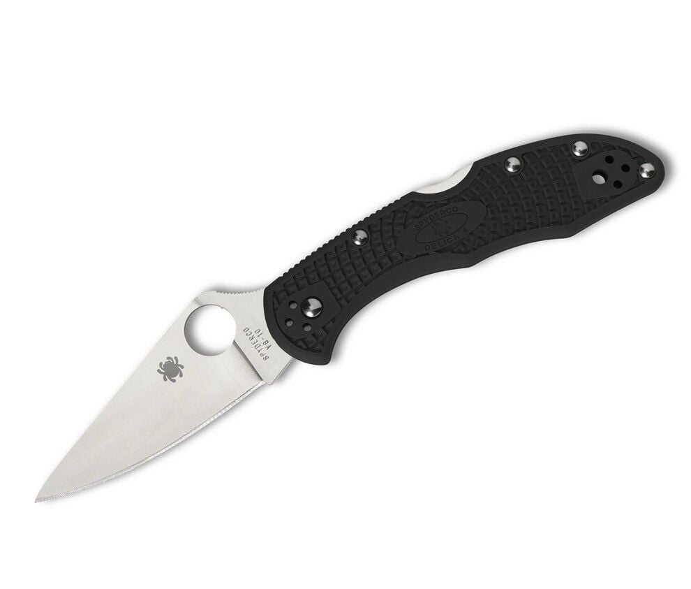 Spyderco Delica 4 Black Lightweight Flat Ground Plainedge Çakı