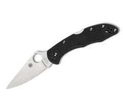 Spyderco Delica 4 Black Lightweight Flat Ground Plainedge Çakı