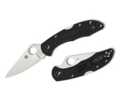 Spyderco Delica 4 Black Lightweight Flat Ground Plainedge Çakı