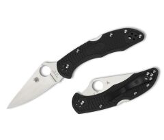 Spyderco Delica 4 Black Lightweight Flat Ground Plainedge Çakı