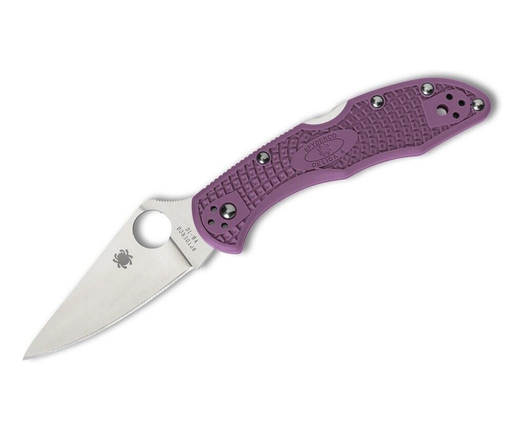 Spyderco Delica 4 Purple Lightweight Flat Ground Plainedge Çakı