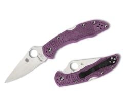 Spyderco Delica 4 Purple Lightweight Flat Ground Plainedge Çakı