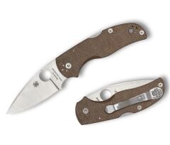 Spyderco Native 5 Brown Canvas Micarta CPM Cruwear Satin Plainedge Çakı