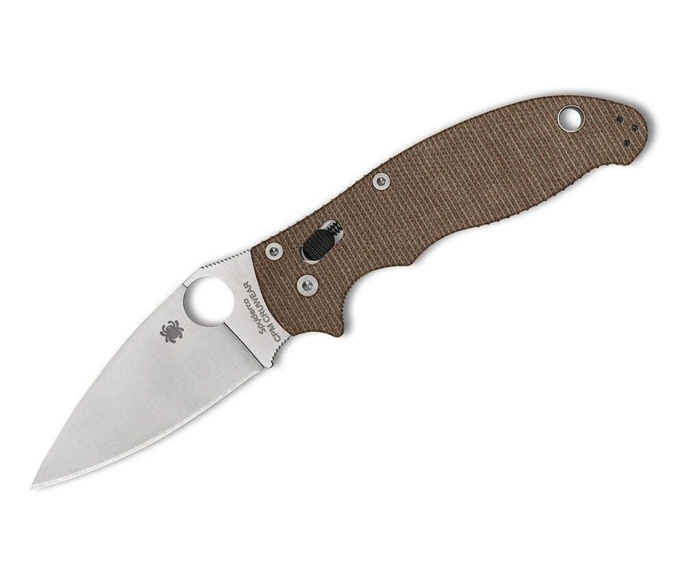 Spyderco Manix 2 Brown Canvas Micarta CPM Cruewear Plainedge Çakı