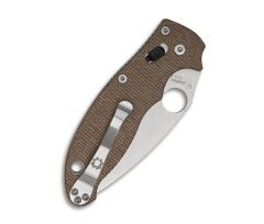 Spyderco Manix 2 Brown Canvas Micarta CPM Cruewear Plainedge Çakı