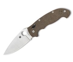 Spyderco Manix 2 XL Brown Canvas Micarta CPM Cruewear Plainedge Çakı