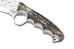 Bora 508 Wild Boar Boynuz Sap Gravürlü Bıçak