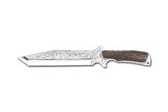 Bora 504 Büyük Shogun Boynuz Sap Gravürlü Bıçak