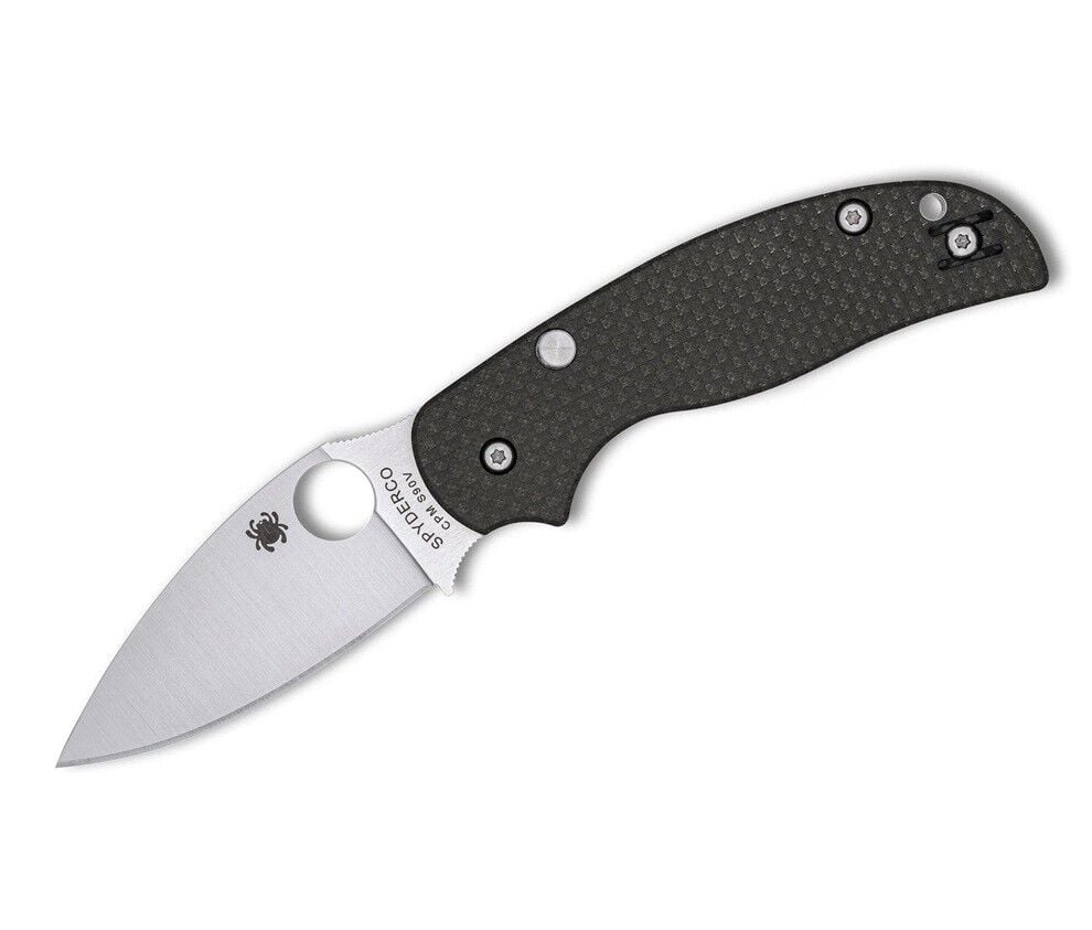 Spyderco SP Sage 6 Button Compression Lock Carbon Fiber CPM S90V PlainEdge