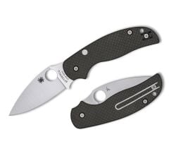Spyderco SP Sage 6 Button Compression Lock Carbon Fiber CPM S90V PlainEdge