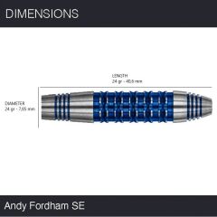 Winmau Andy Fordham %90 Tungsten 24 gr Dart Oku