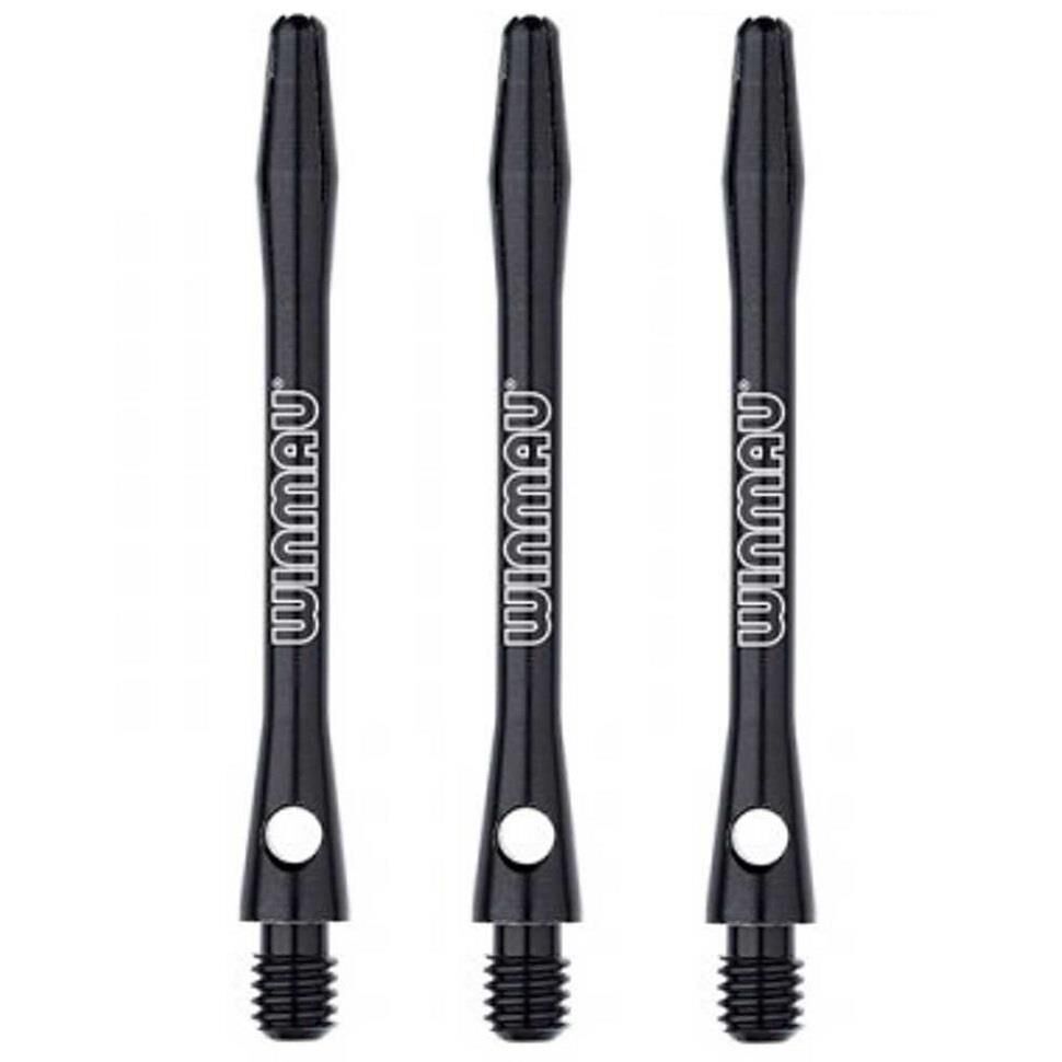Winmau Laser Etched Aluminium Dart Shafts Siyah - Medium