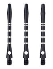 Winmau Anodised Aluminium Re-Grooved Type A Dart Shafts Siyah - Short