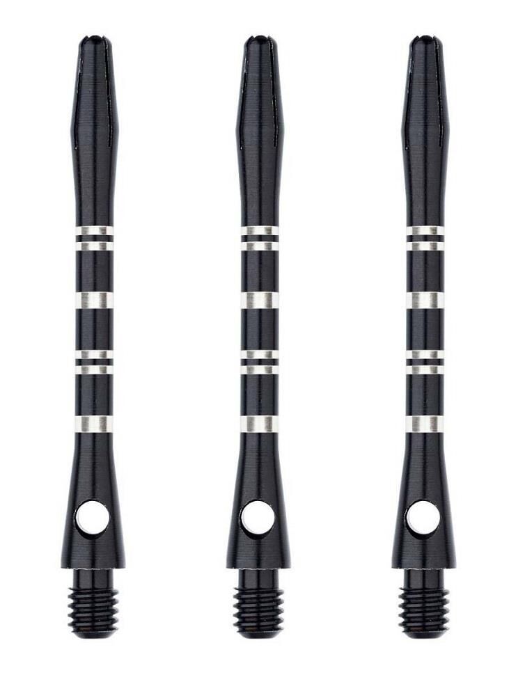 Winmau Anodised Aluminium Re-Grooved Type A Dart Shafts Siyah - Medium