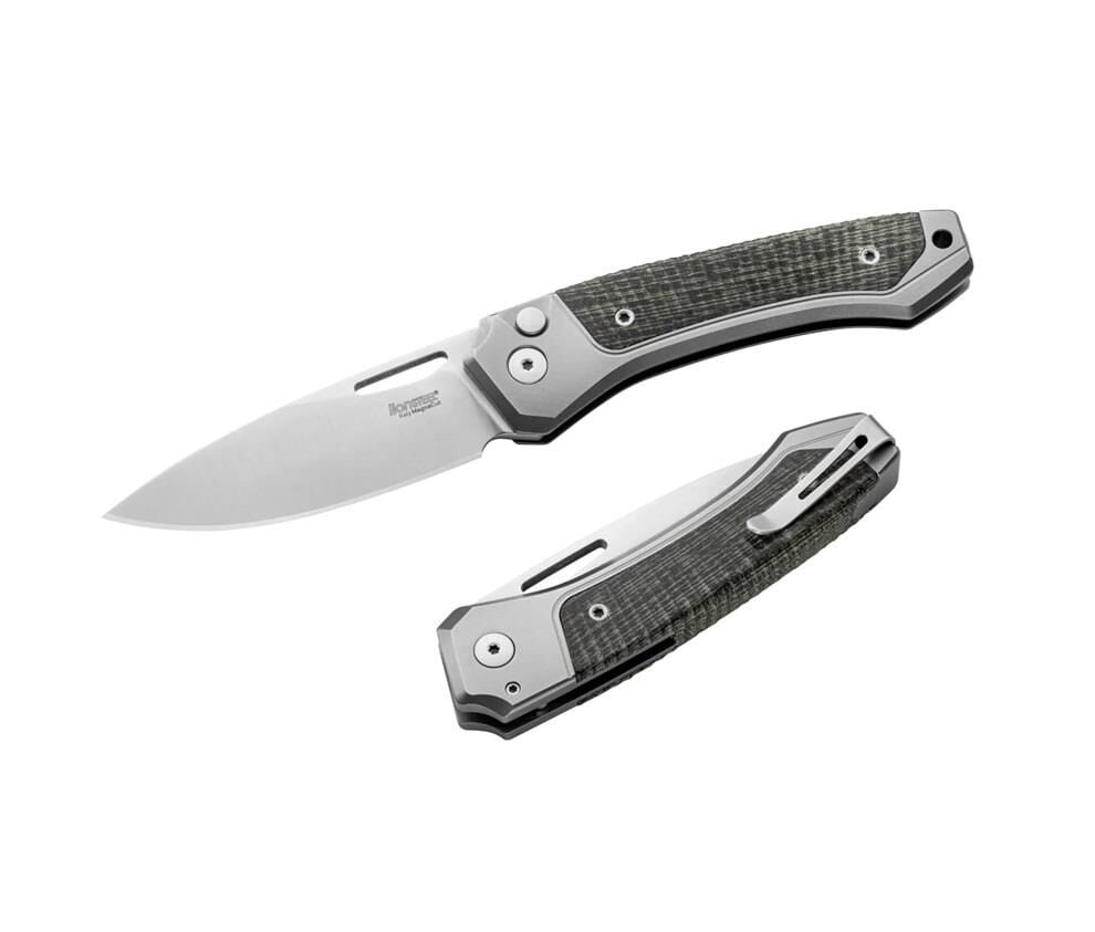 Lionsteel Twain- Gray Titanium / Green Canvas  Çakı