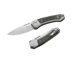 Lionsteel Twain- Gray Titanium / Green Canvas  Çakı