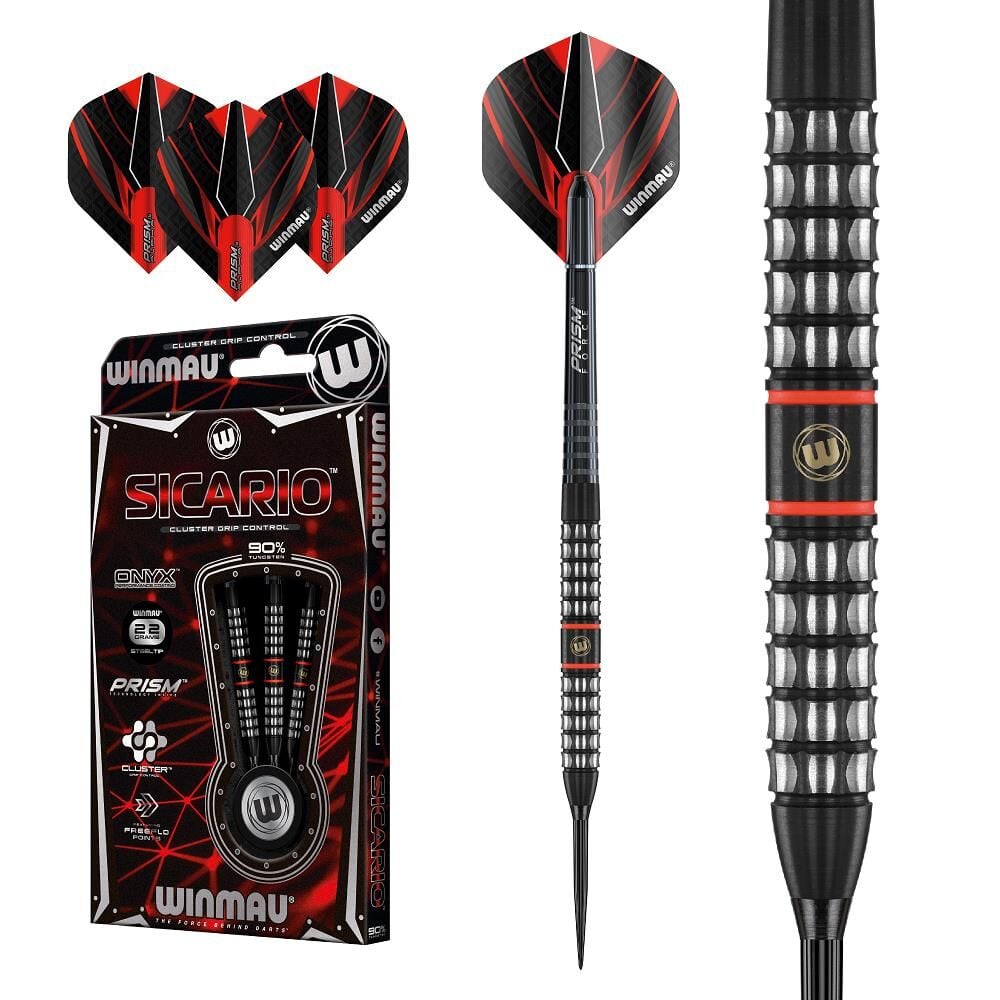 Winmau Sicario Onyx %90 Tungsten 22gr Çelik Uçlu Dart Oku