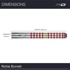 Red Dragon Richie Burnett % 90 Tungsten Çelik Uçlu Dart Oku